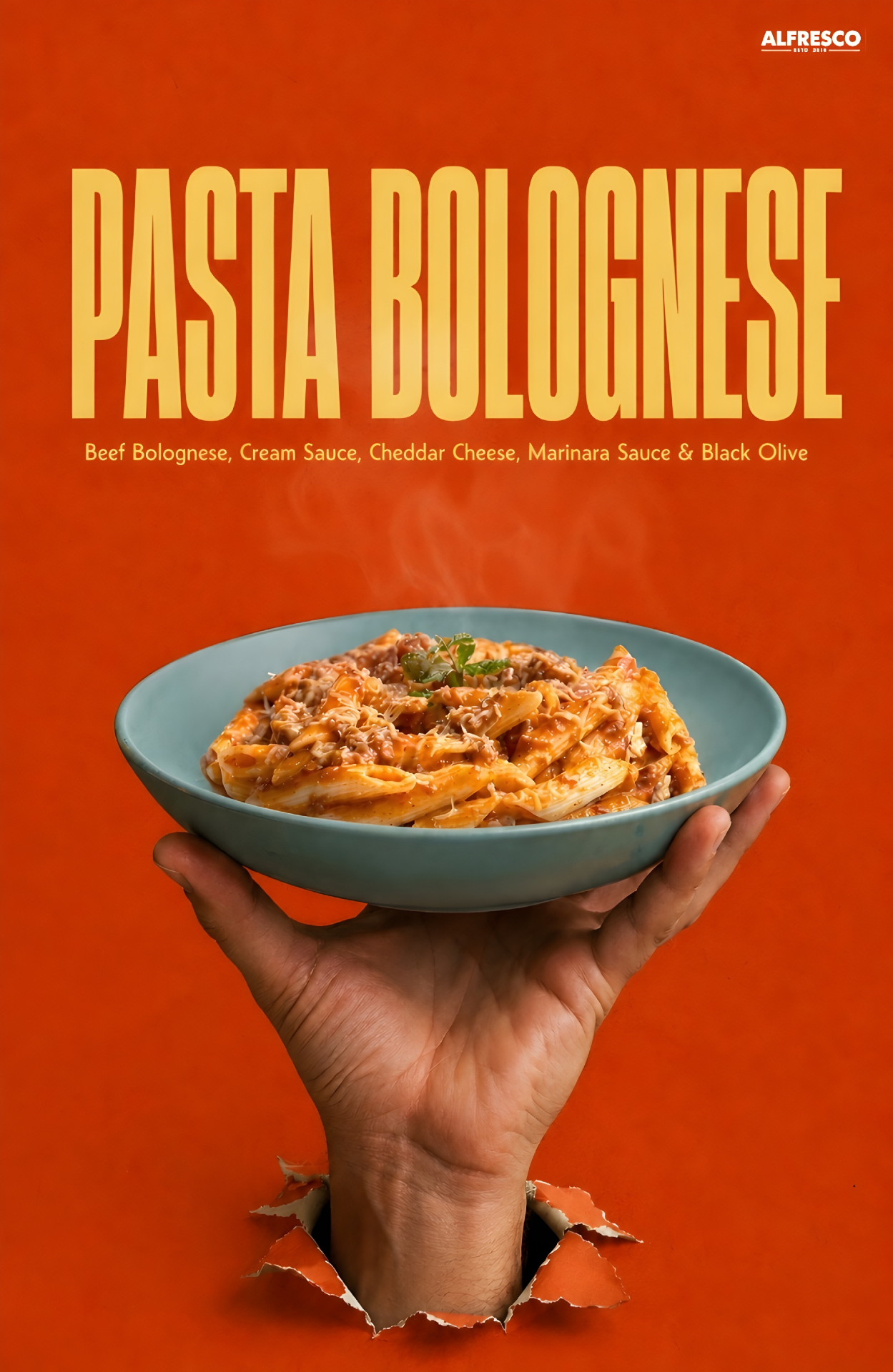 Pasta Bolognese menu poster design