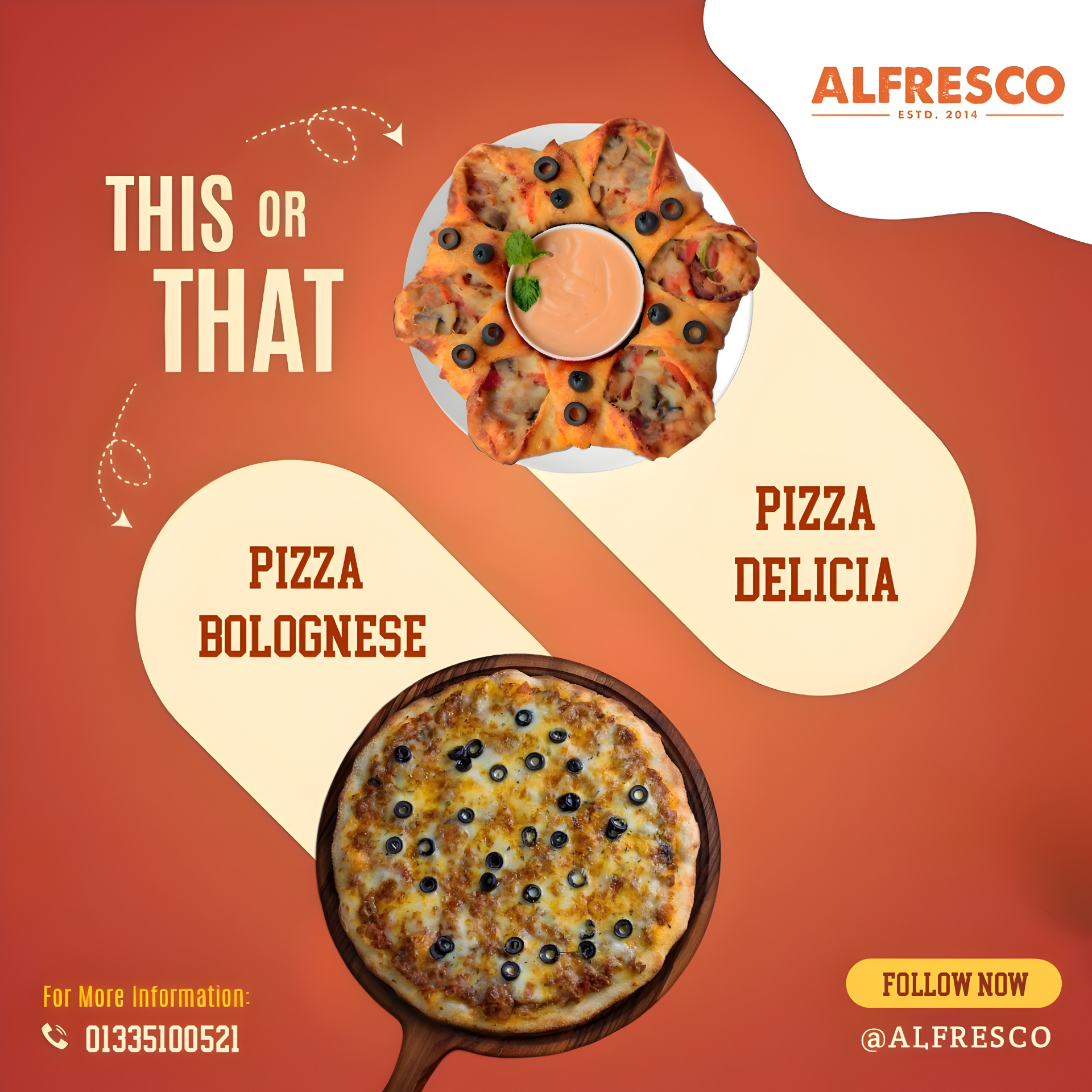 This or That engagement poster for a pizza brand