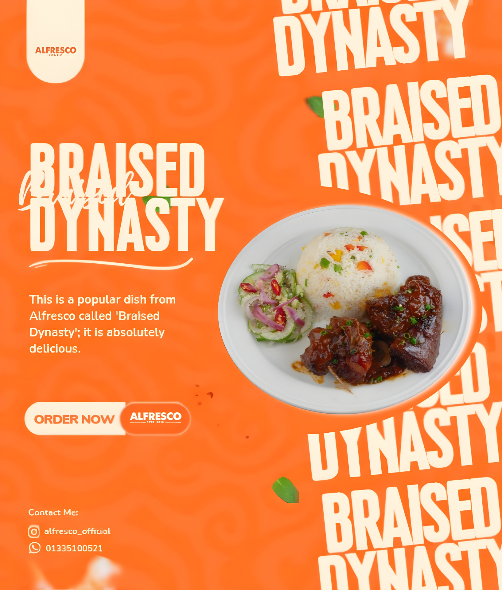 Braised Dynasty restaurant dish promo poster